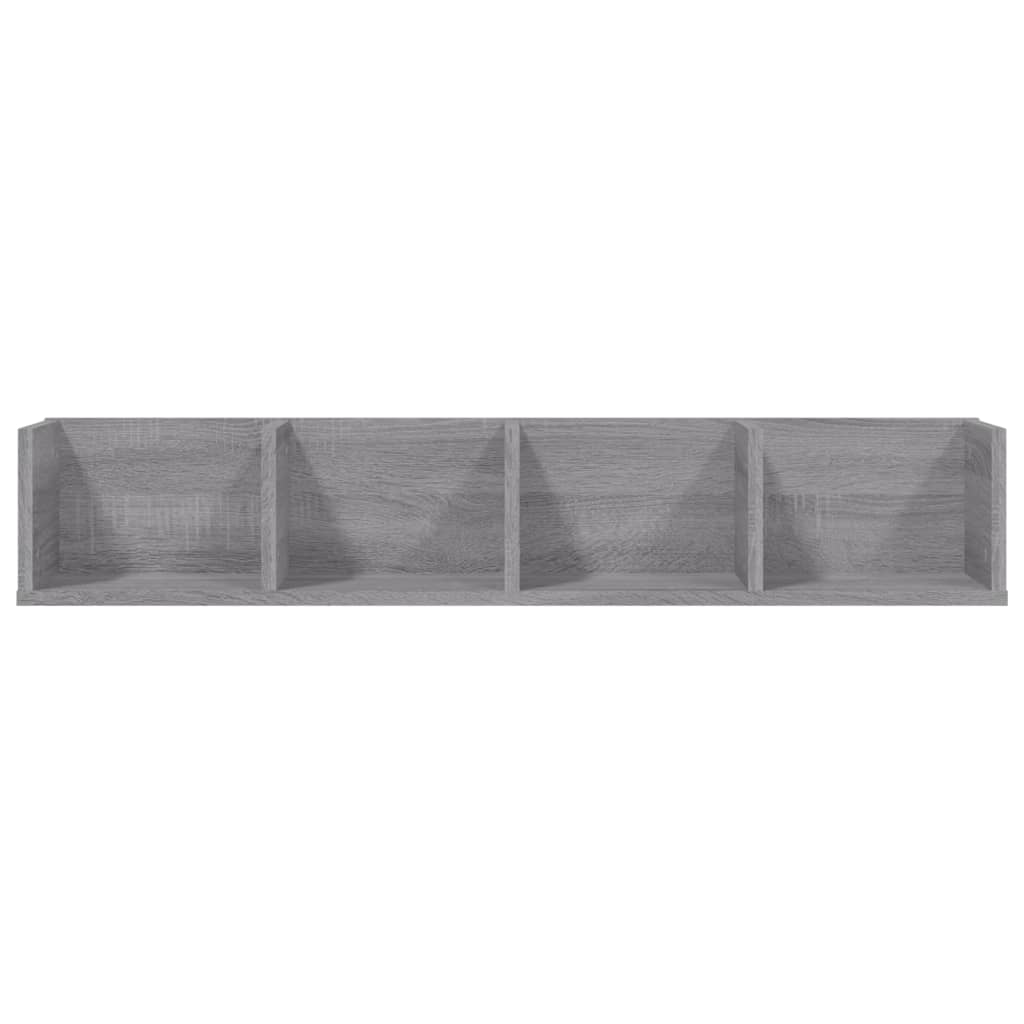 Ραφιέρα Τοίχου για CD Γκρι Sonoma 100x18x18 εκ. Επεξεργ. Ξύλο 4