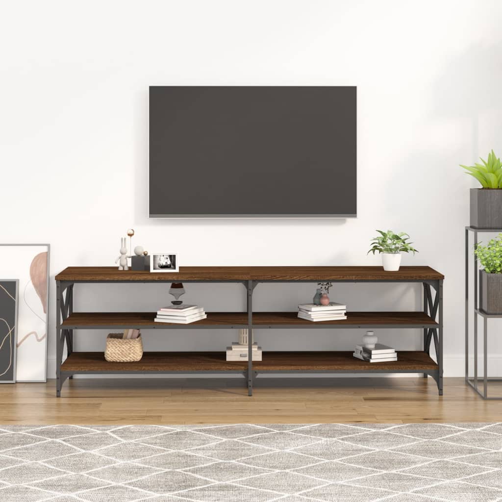 Έπιπλο Τηλεόρασης Καφέ Δρυς 160x40x50 εκ. Επεξεργασμένο Ξύλο 3