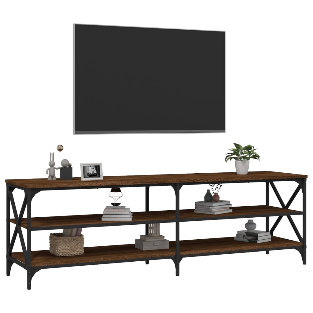 Έπιπλο Τηλεόρασης Καφέ Δρυς 160x40x50 εκ. Επεξεργασμένο Ξύλο 4