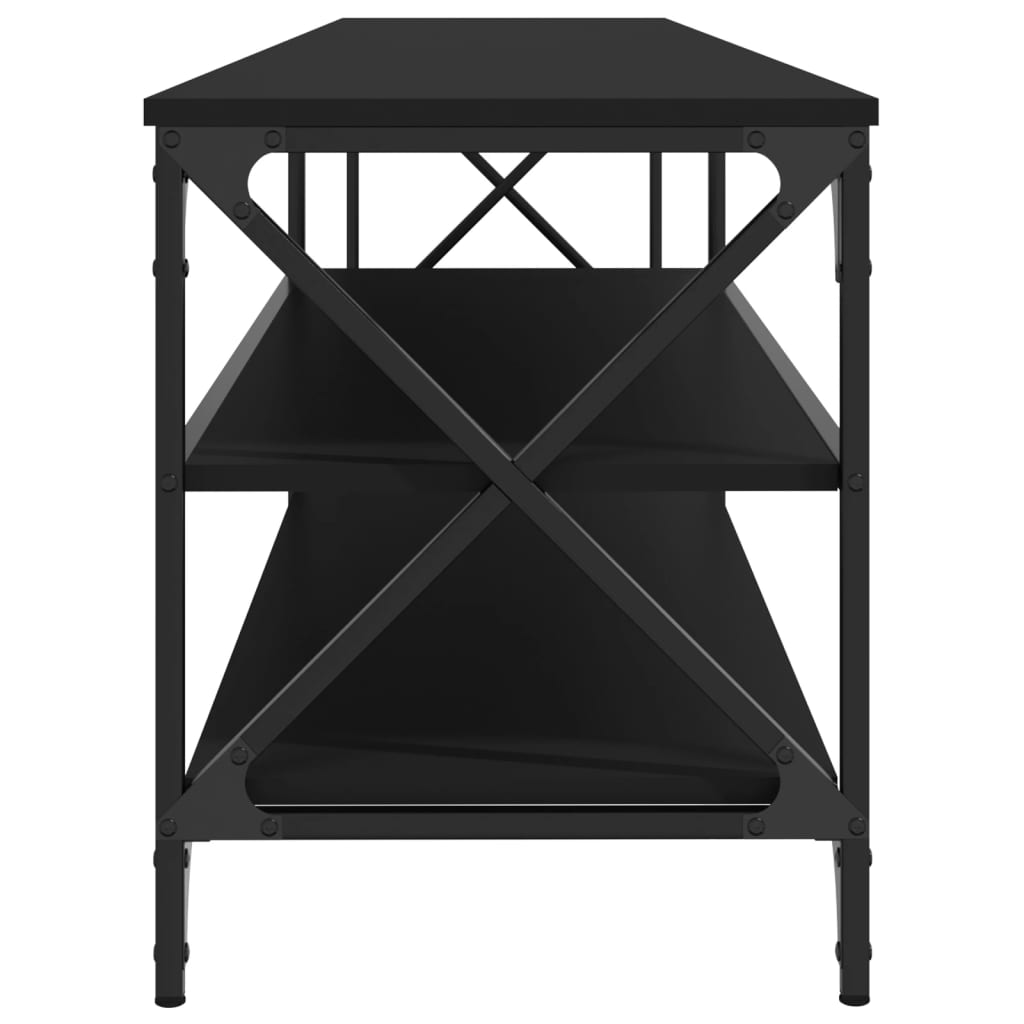 Έπιπλο Τηλεόρασης Μαύρο 200x40x50 εκ. από Επεξεργ. Ξύλο/Μέταλλο 6