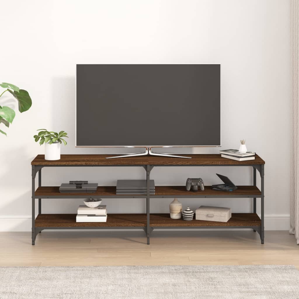Έπιπλο Τηλεόρασης Καφέ Δρυς 140x30x50 εκ. Επεξεργασμένο Ξύλο 3