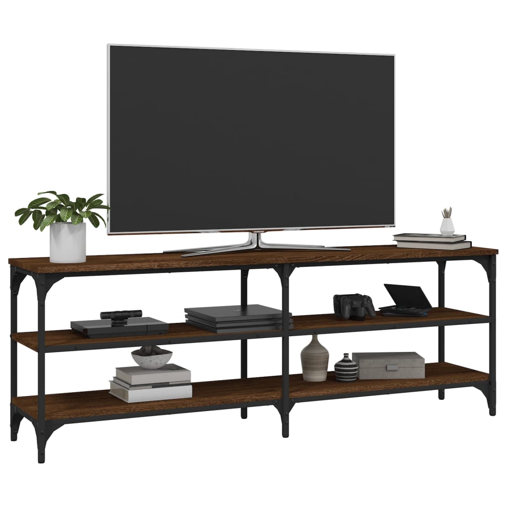 Έπιπλο Τηλεόρασης Καφέ Δρυς 140x30x50 εκ. Επεξεργασμένο Ξύλο 4