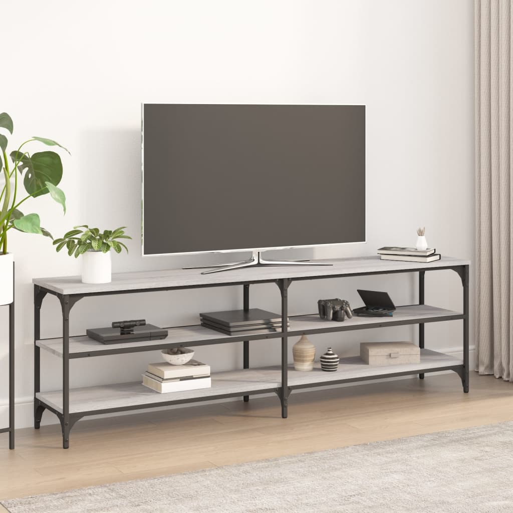 Έπιπλο Τηλεόρασης Γκρι Sonoma 160x30x50 εκ. από Επεξεργ. Ξύλο 1