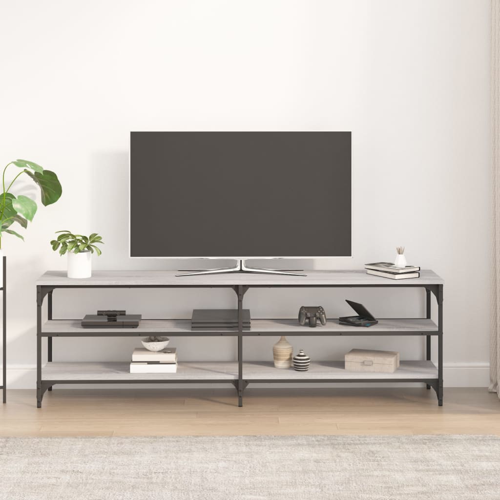 Έπιπλο Τηλεόρασης Γκρι Sonoma 160x30x50 εκ. από Επεξεργ. Ξύλο 3