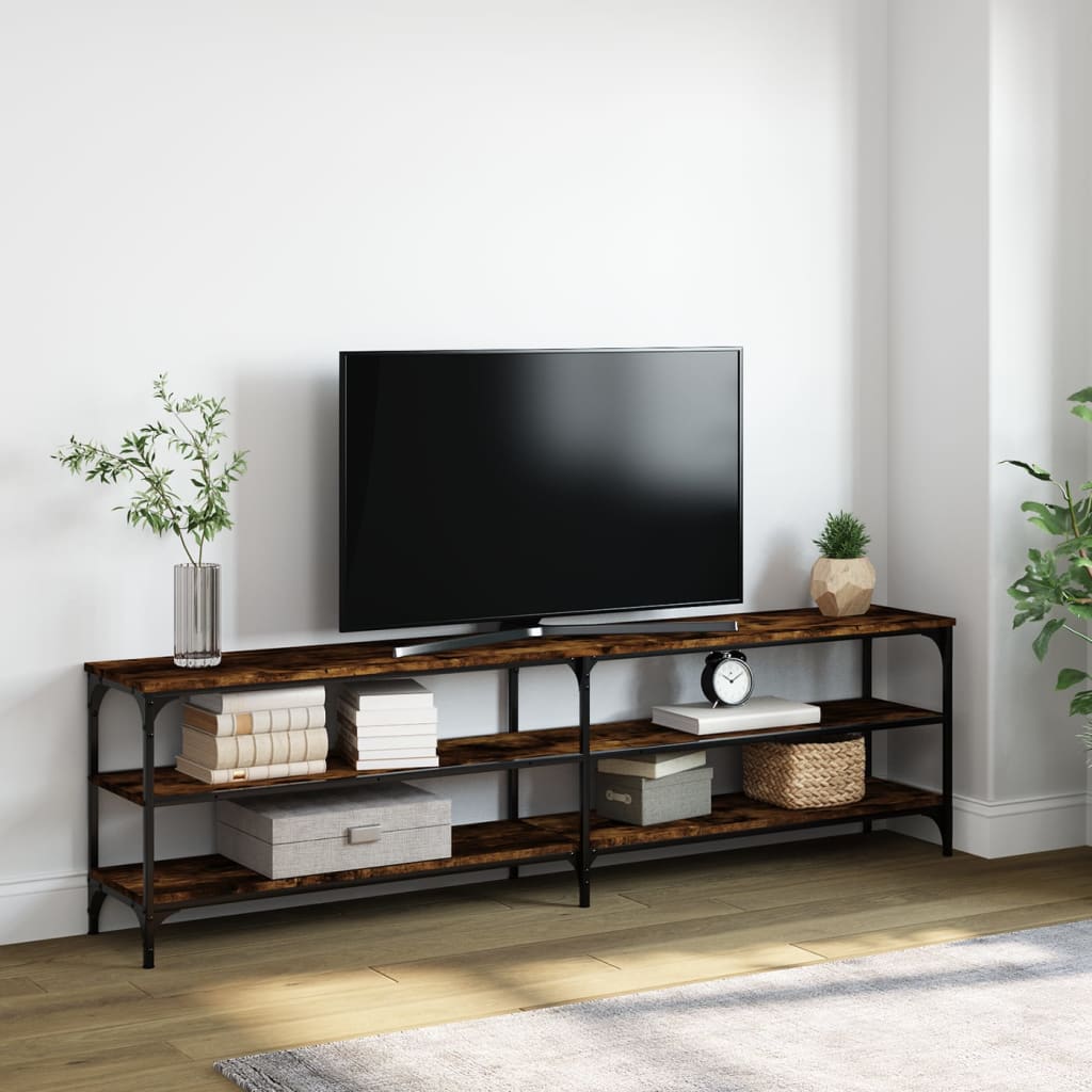 Έπιπλο Τηλεόρασης Καπνιστή Δρυς 180x30x50 εκ Επεξ. Ξύλο/Μέταλλο 1