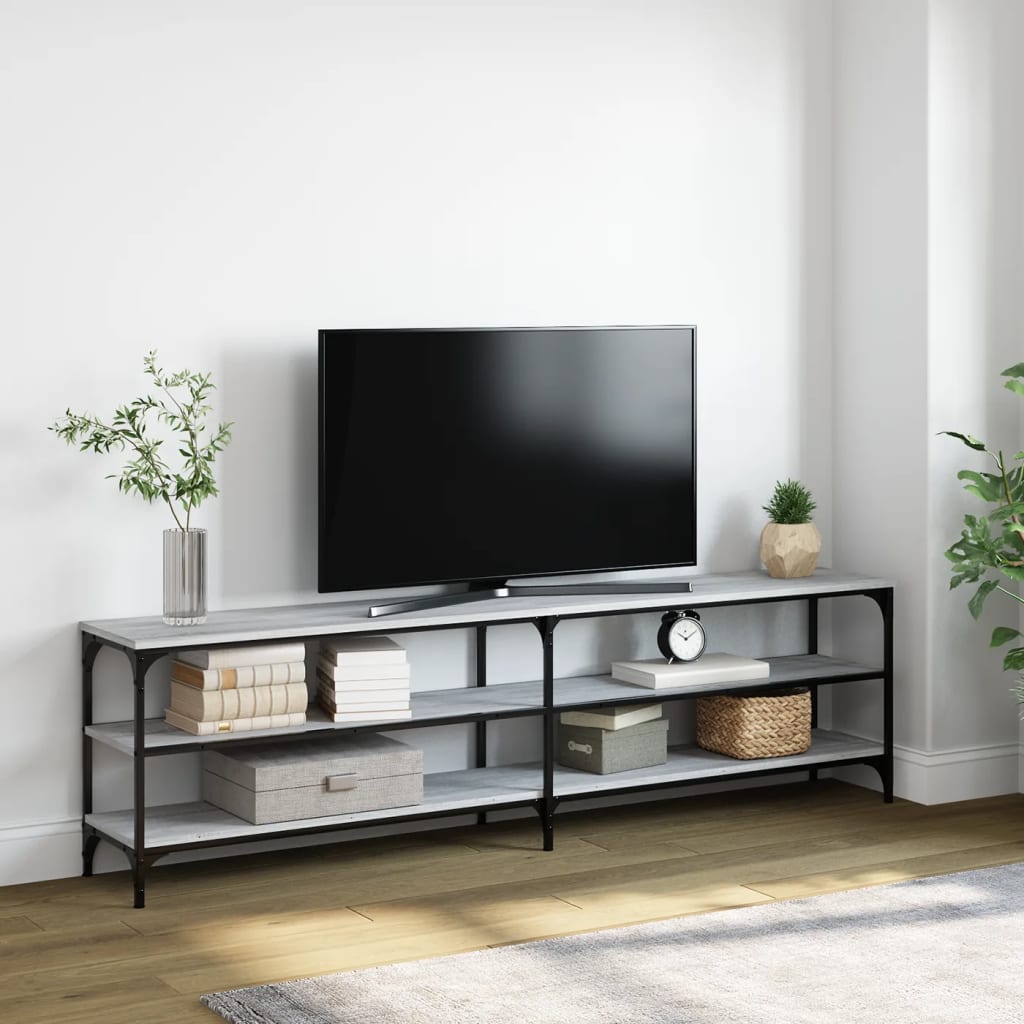 Έπιπλο Τηλεόρασης Γκρι Sonoma 180x30x50 εκ. Επεξ. Ξύλο 1