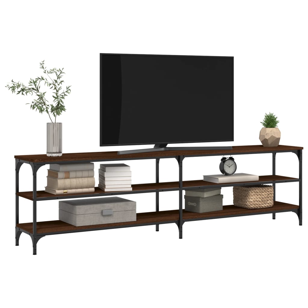 Έπιπλο Τηλεόρασης Καφέ Δρυς 180x30x50 εκ. Επεξεργασμένο Ξύλο 4
