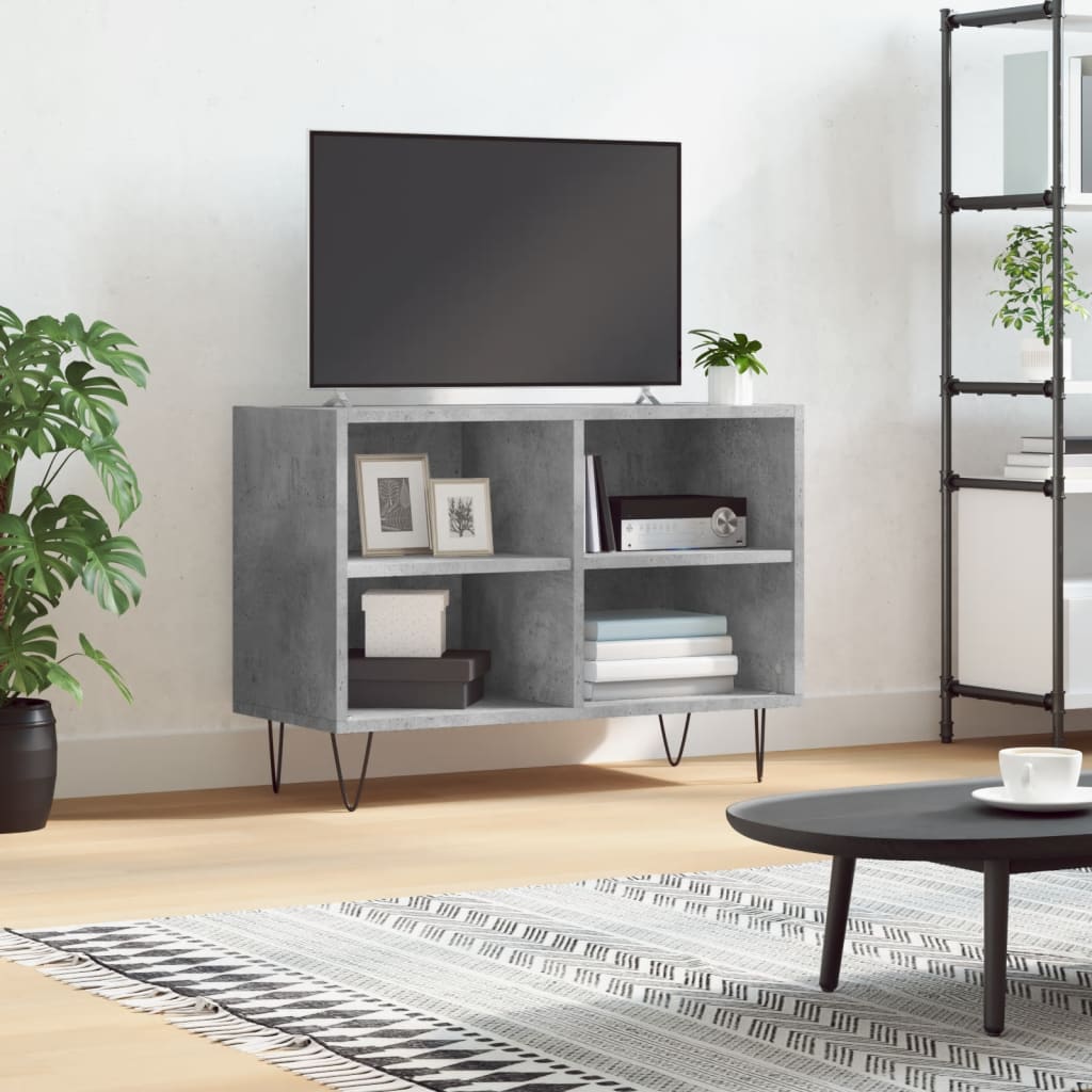 Έπιπλο Τηλεόρασης Γκρι Σκυροδέματος 69,5x30x50 εκ. Επεξ. Ξύλο 1
