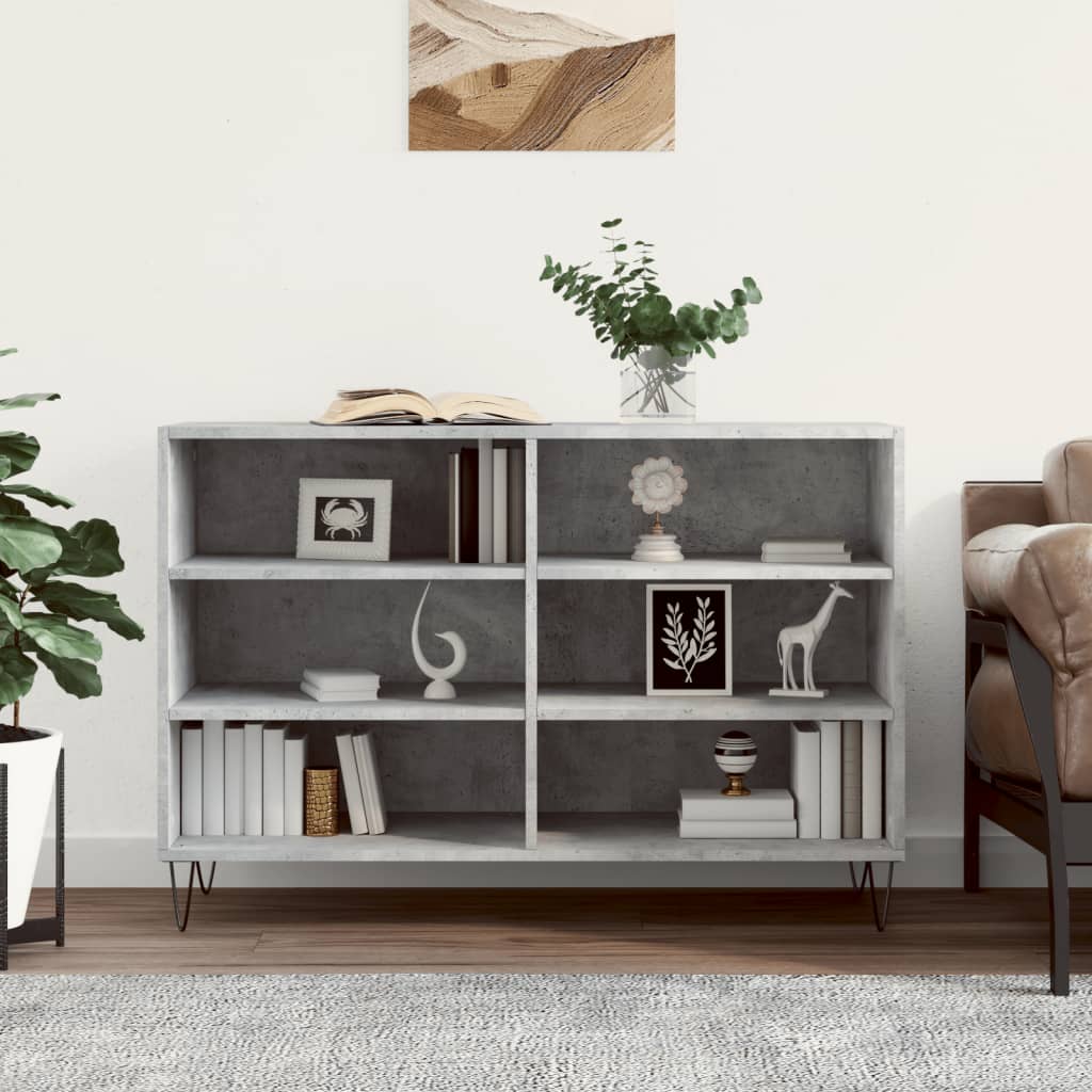 Ραφιέρα Γκρι Σκυροδέματος 103,5 x 35 x 70 εκ. από Επεξεργ. Ξύλο 1