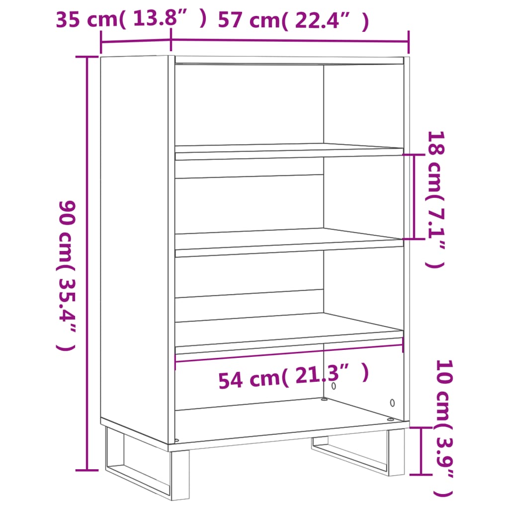 Ραφιέρα Καπνιστή Δρυς 57 x 35 x 90 από Επεξεργασμένο Ξύλο 9