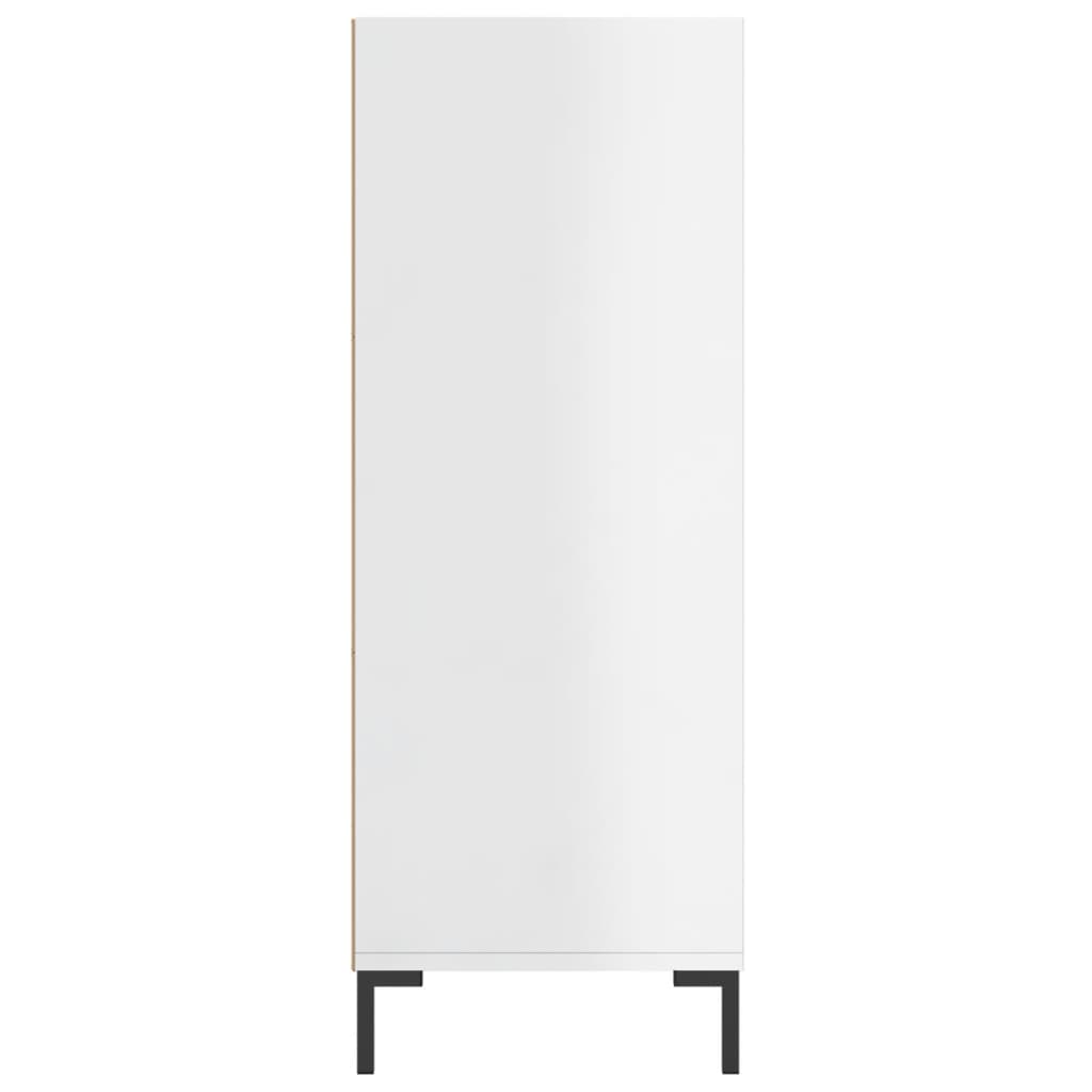 Βιβλιοθήκη Γυαλιστερό Λευκό 69,5x32,5x90 εκ. Επεξεργασμένο Ξύλο 5