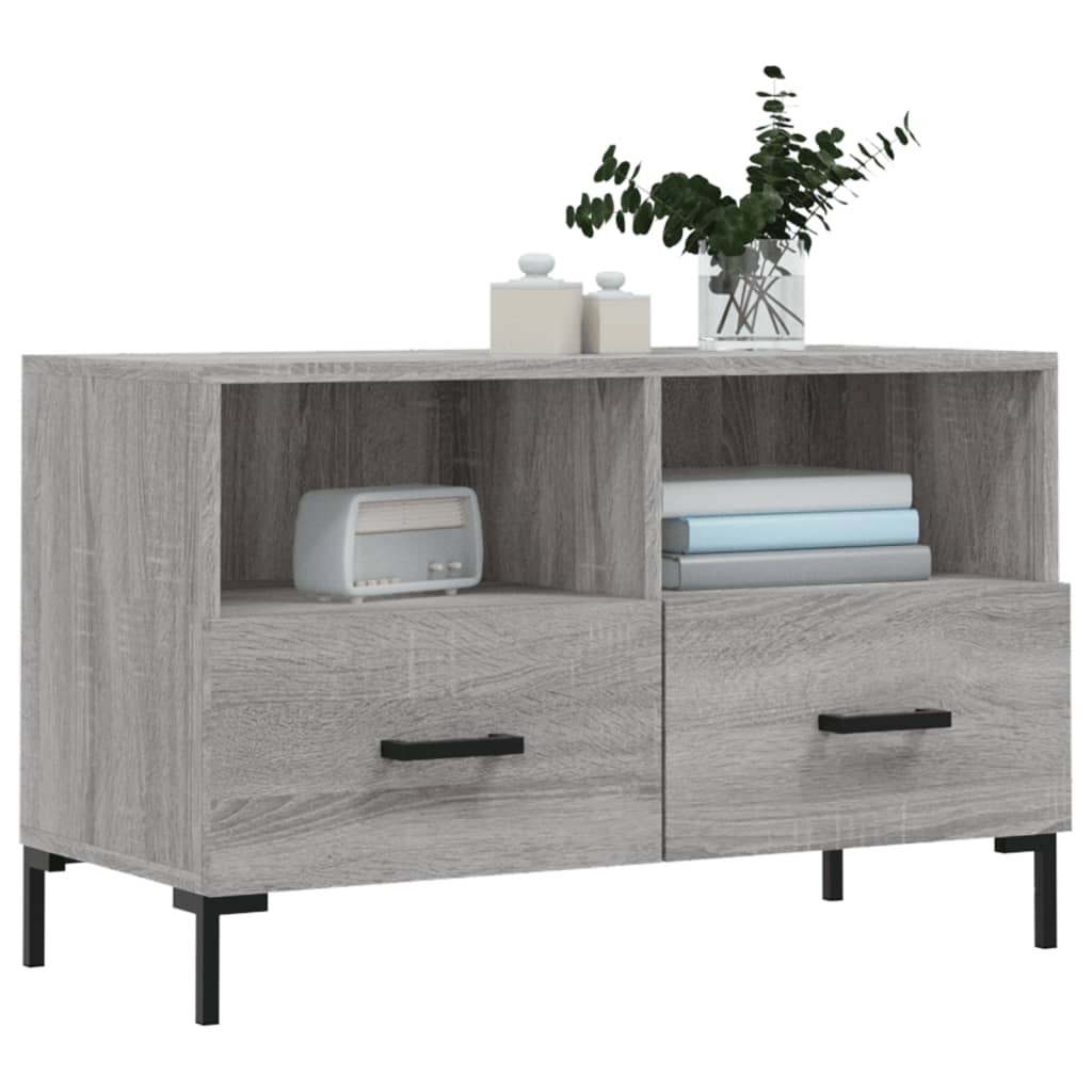 Έπιπλο Τηλεόρασης Γκρι Sonoma 80x36x50 εκ. από Επεξεργ. Ξύλο 3