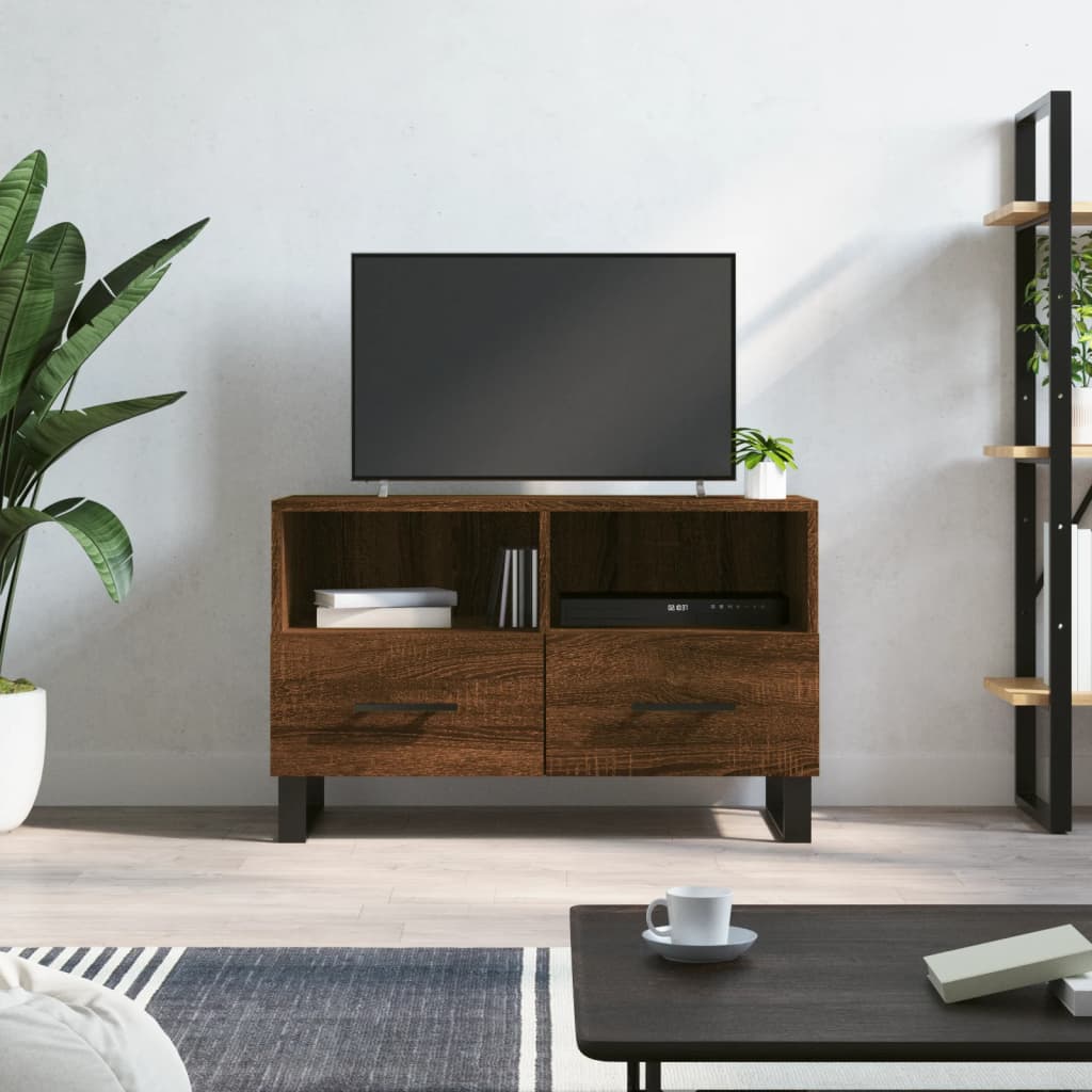 Έπιπλο Τηλεόρασης Καφέ Δρυς 80x36x50 εκ. Επεξ. Ξύλο 1