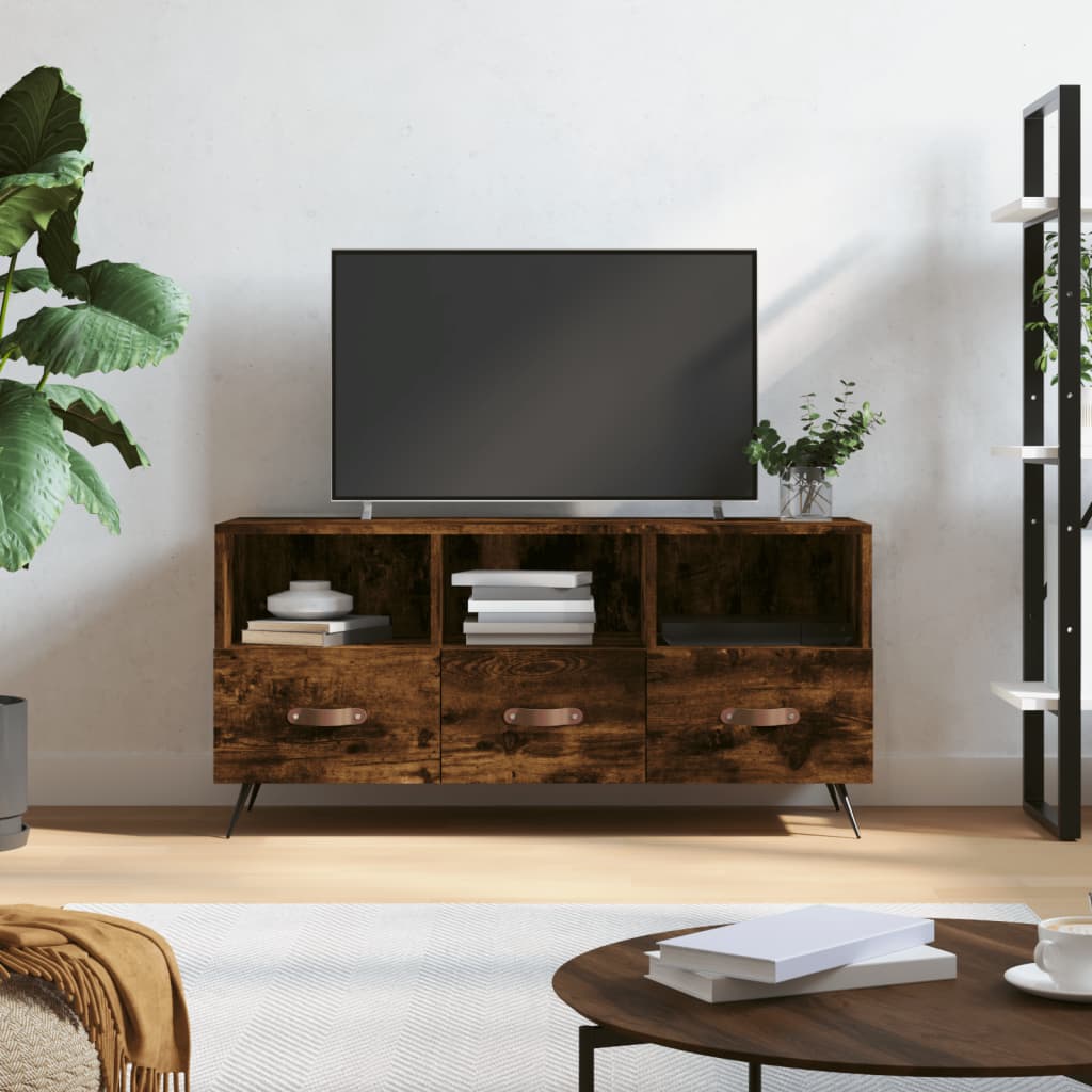 Έπιπλο Τηλεόρασης Καπνιστή Δρυς 102x36x50εκ. Επεξεργασμένο Ξύλο 1