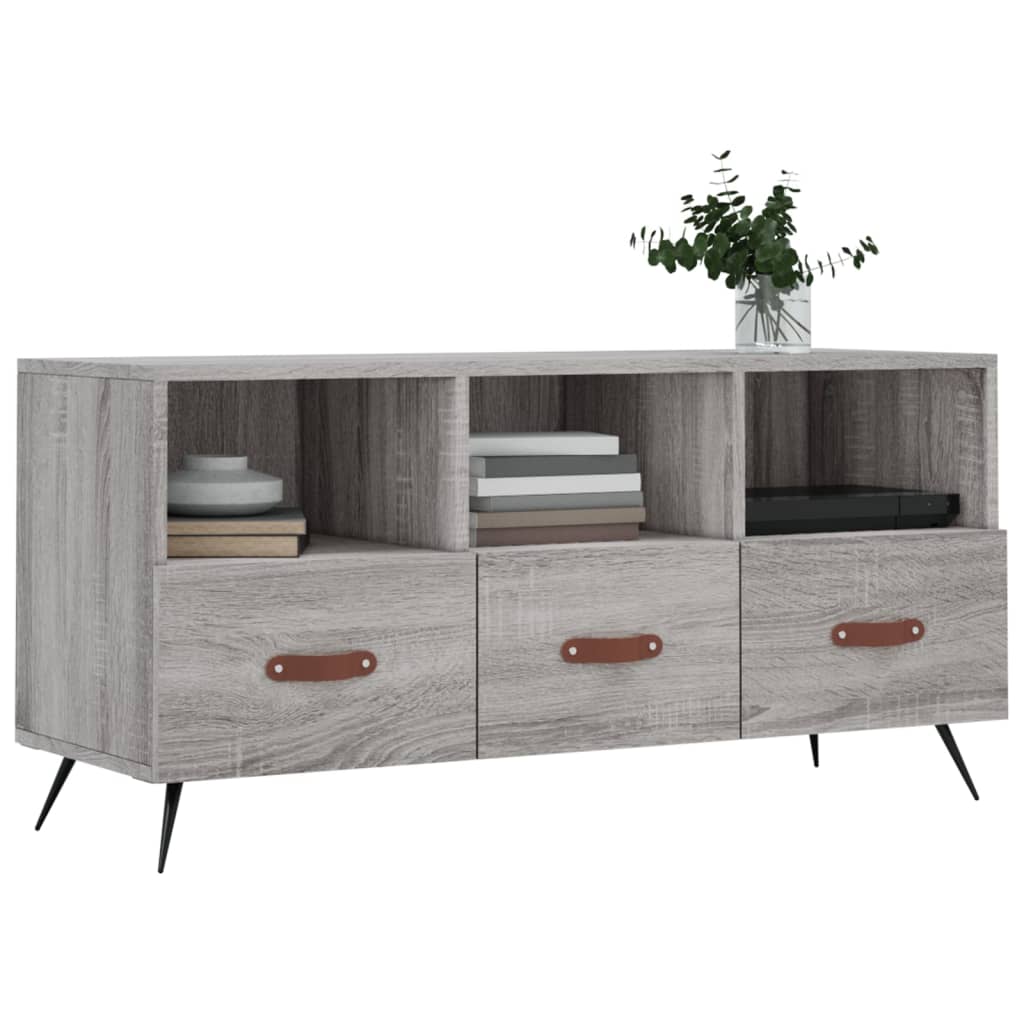 Έπιπλο Τηλεόρασης Γκρι Sonoma 102x36x50 εκ. Επεξεργασμένο Ξύλο 3