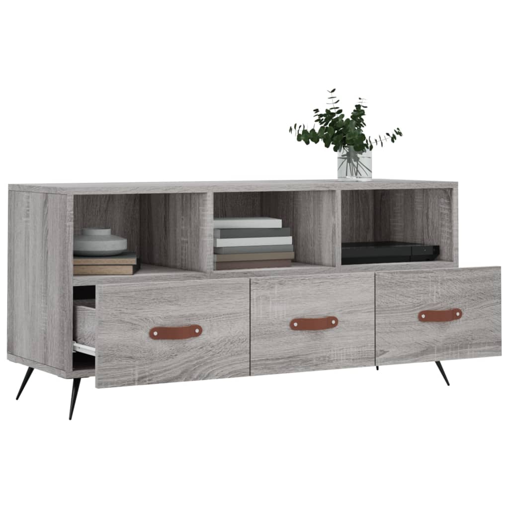 Έπιπλο Τηλεόρασης Γκρι Sonoma 102x36x50 εκ. Επεξεργασμένο Ξύλο 4