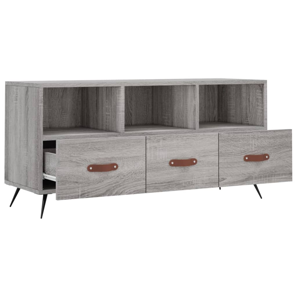 Έπιπλο Τηλεόρασης Γκρι Sonoma 102x36x50 εκ. Επεξεργασμένο Ξύλο 6