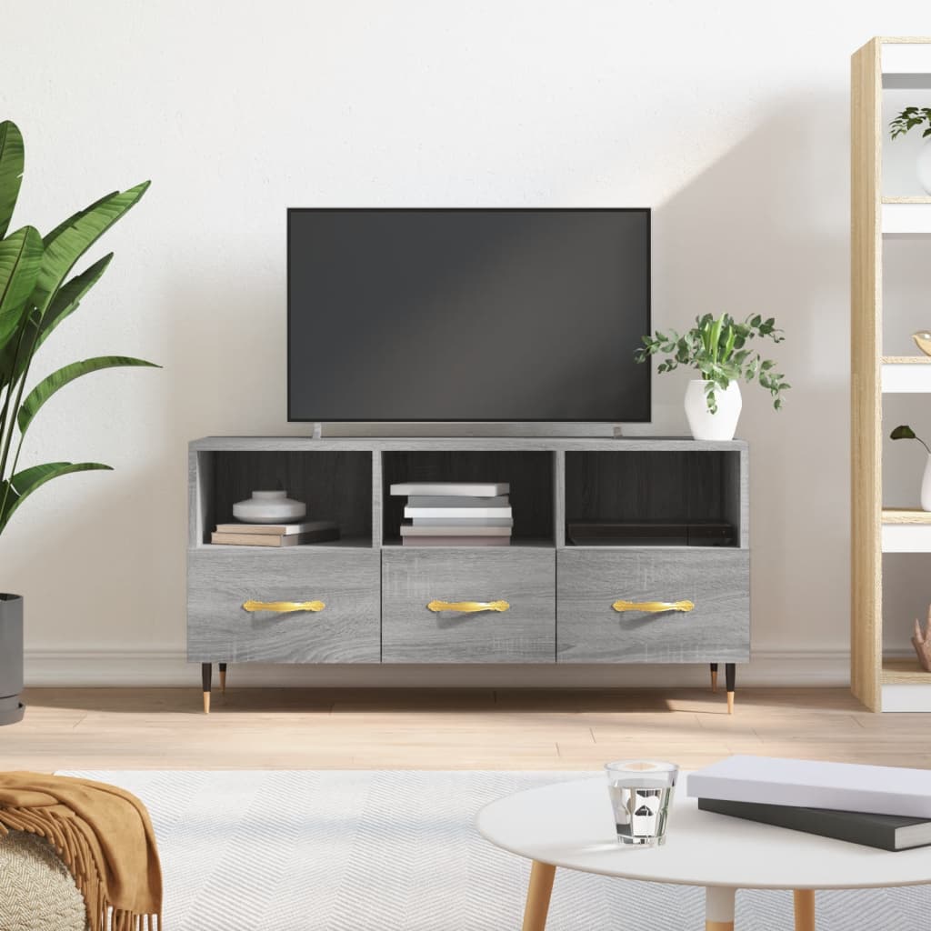 Έπιπλο Τηλεόρασης Γκρι Sonoma 102x36x50 εκ. Επεξεργασμένο Ξύλο 1