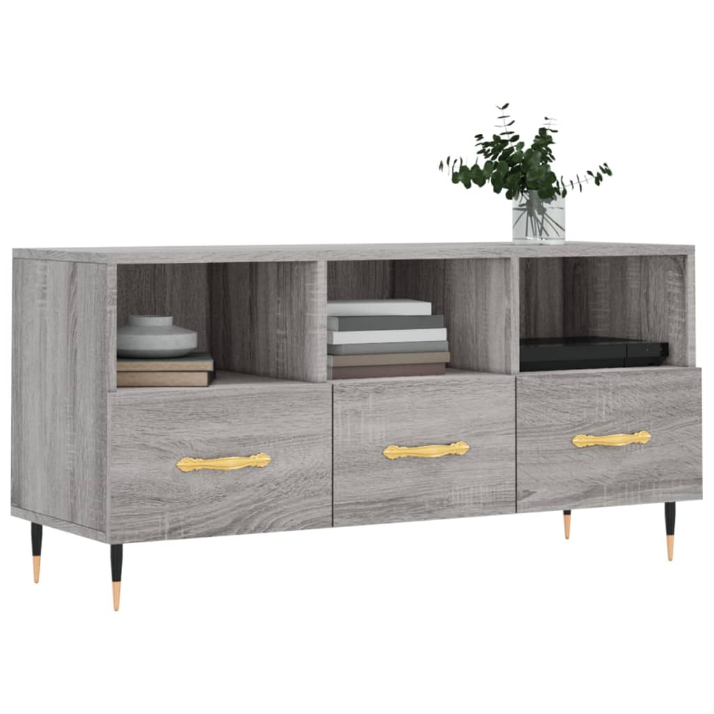 Έπιπλο Τηλεόρασης Γκρι Sonoma 102x36x50 εκ. Επεξεργασμένο Ξύλο 3