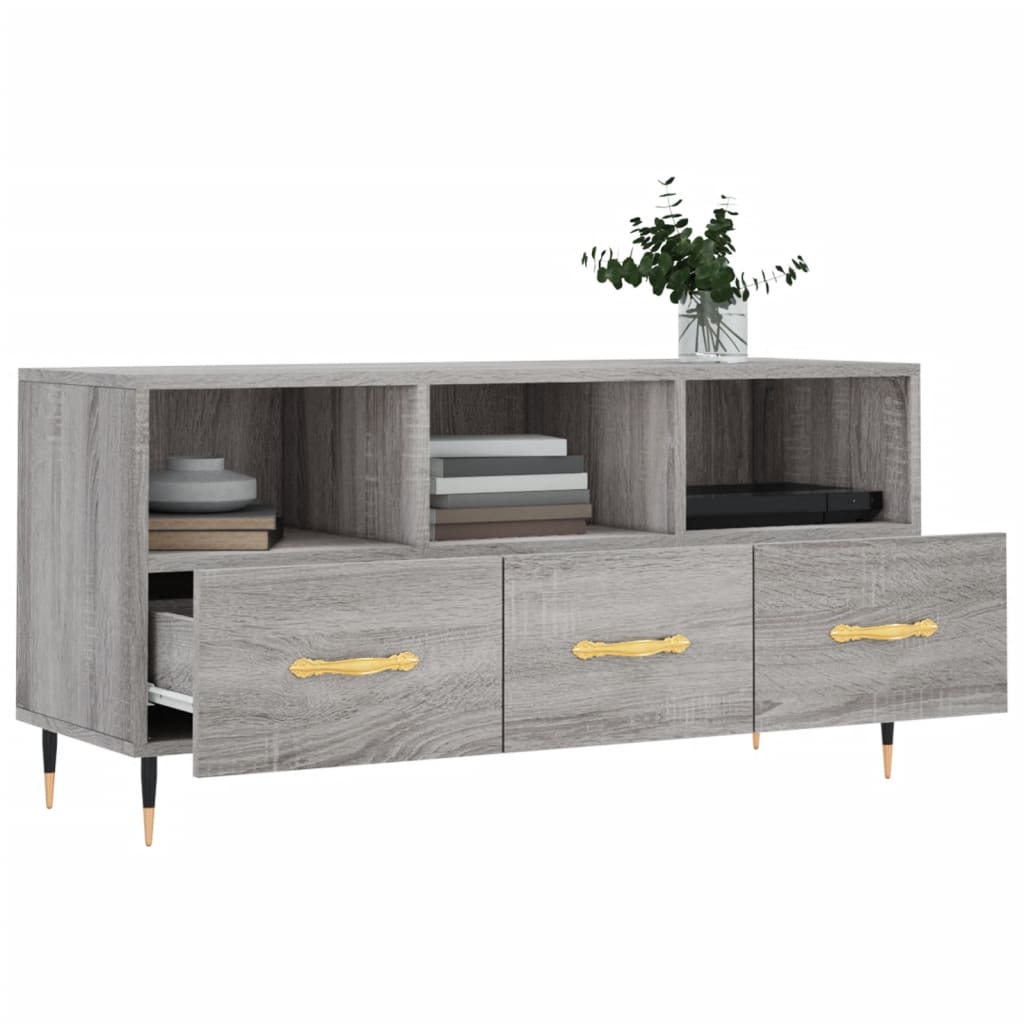 Έπιπλο Τηλεόρασης Γκρι Sonoma 102x36x50 εκ. Επεξεργασμένο Ξύλο 4