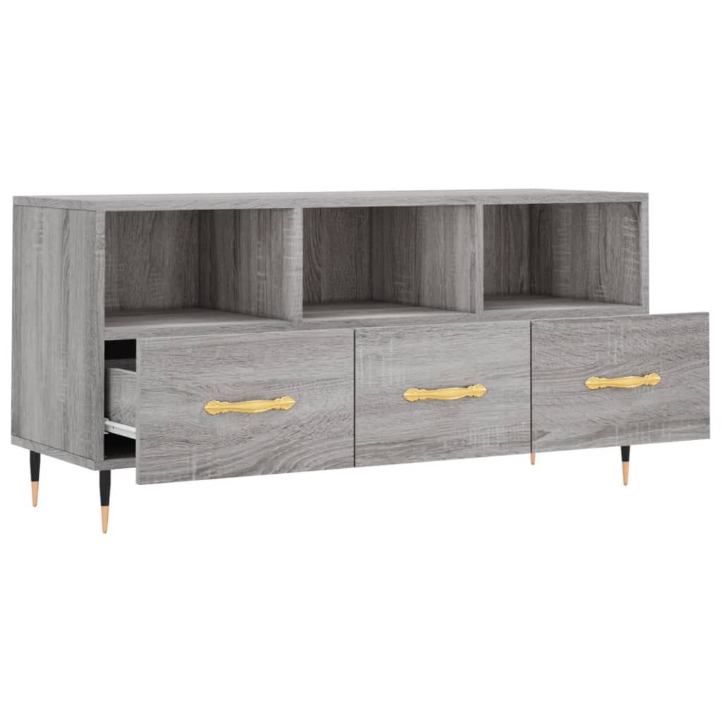 Έπιπλο Τηλεόρασης Γκρι Sonoma 102x36x50 εκ. Επεξεργασμένο Ξύλο 6
