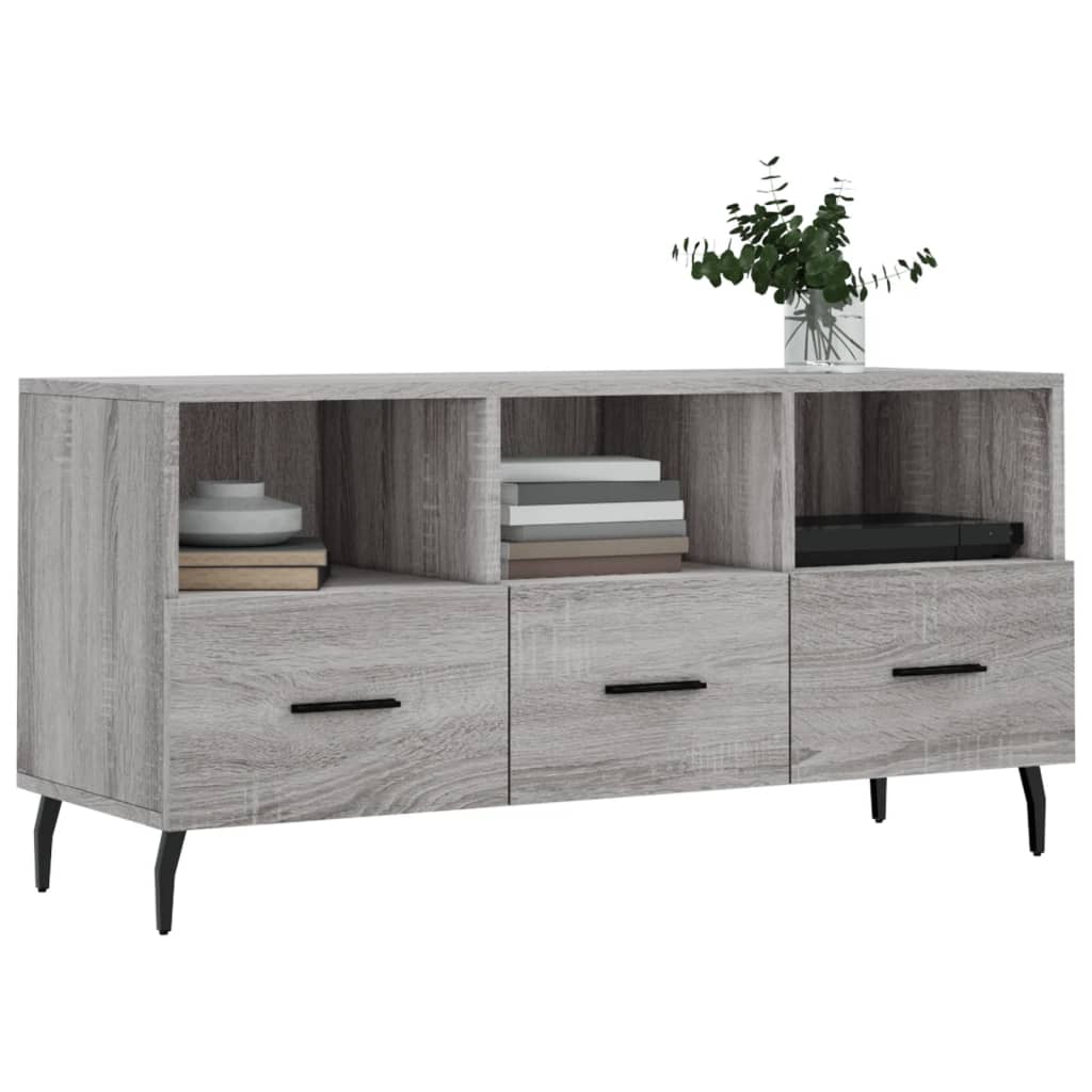 Έπιπλο Τηλεόρασης Γκρι Sonoma 102 x 36 x 50 εκ. Επεξεργ. Ξύλο 3