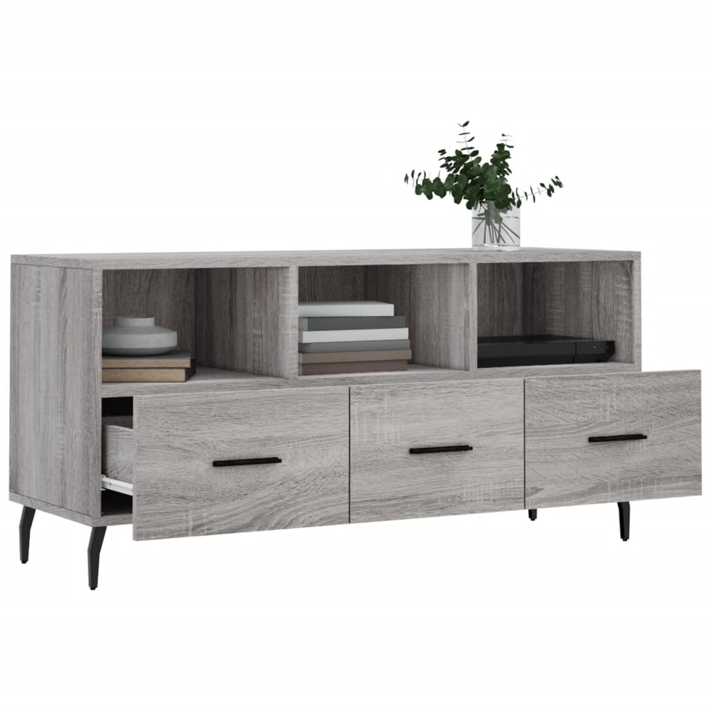 Έπιπλο Τηλεόρασης Γκρι Sonoma 102 x 36 x 50 εκ. Επεξεργ. Ξύλο 4