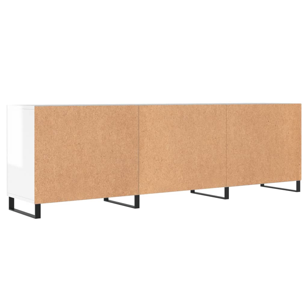 Έπιπλο Τηλεόρασης Γυαλ. Λευκό150x30x50εκ.Επεξεργασμένο Ξύλο 8