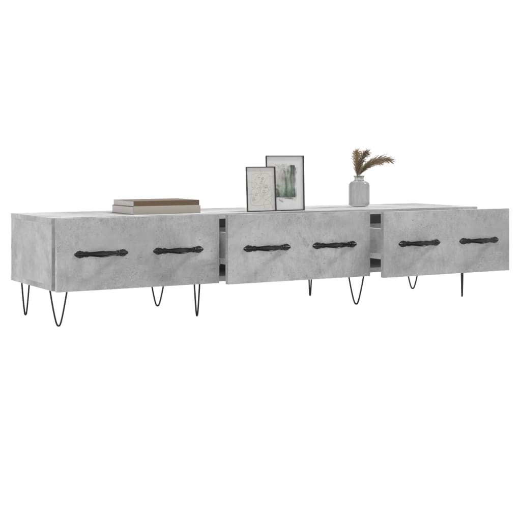 Έπιπλο Τηλεόρασης Γκρι Σκυροδέματος 150x36x30 εκ. Επεξ. Ξύλο 4