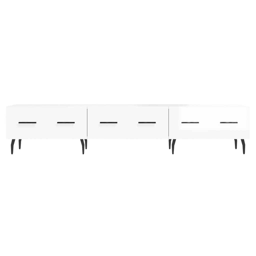 Έπιπλο Τηλεόρασης Γυαλ. Λευκό 150x36x30 εκ. Επεξεργασμένο Ξύλο 5