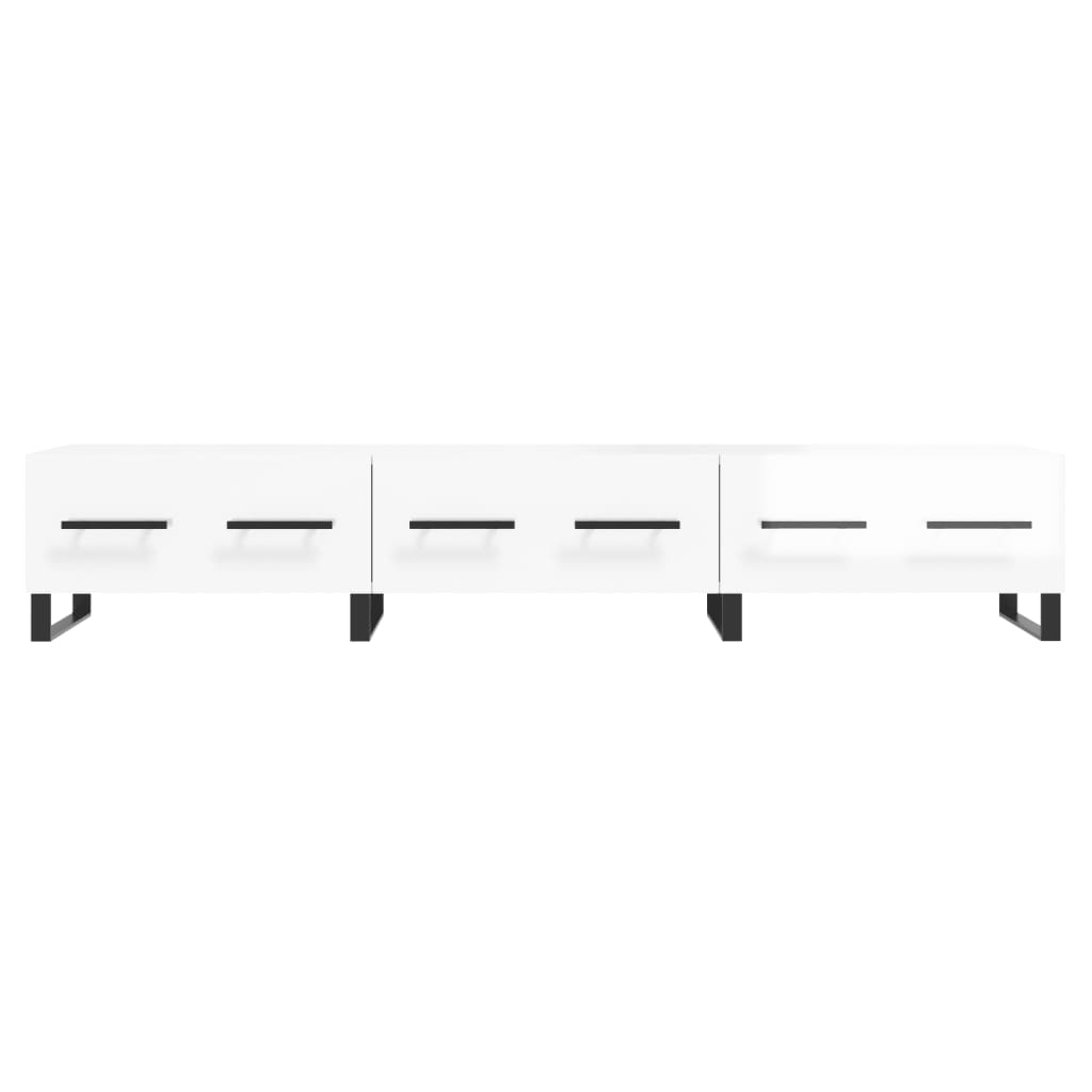 Έπιπλο Τηλεόρασης Γυαλ. Λευκό 150x36x30 εκ. Επεξεργασμένο Ξύλο 5