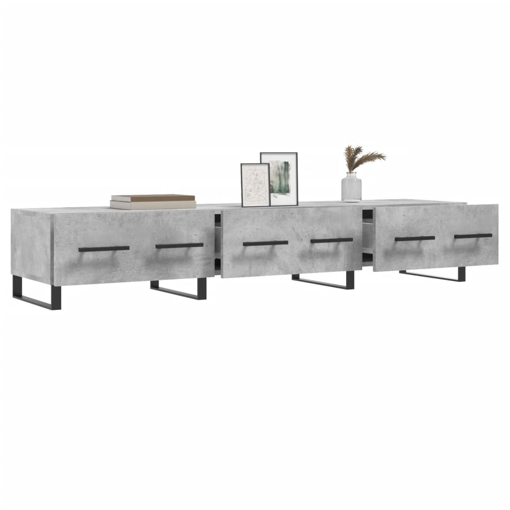 Έπιπλο Τηλεόρασης Γκρι Σκυροδέματος 150x36x30 εκ. Επεξ. Ξύλο 4