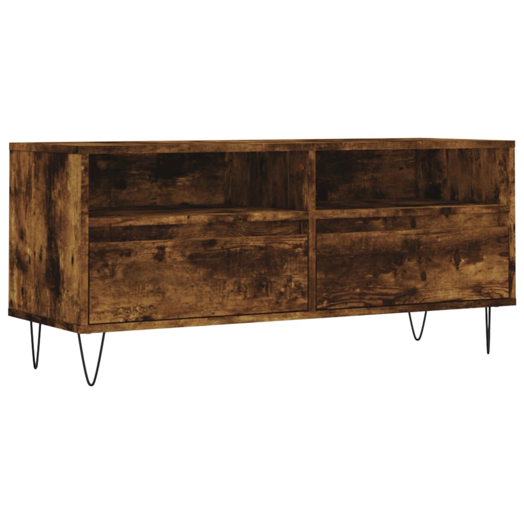Έπιπλο Τηλεόρασης Καπνιστή Δρυς 100x34,5x44,5 εκ. Επεξ. Ξύλο 2