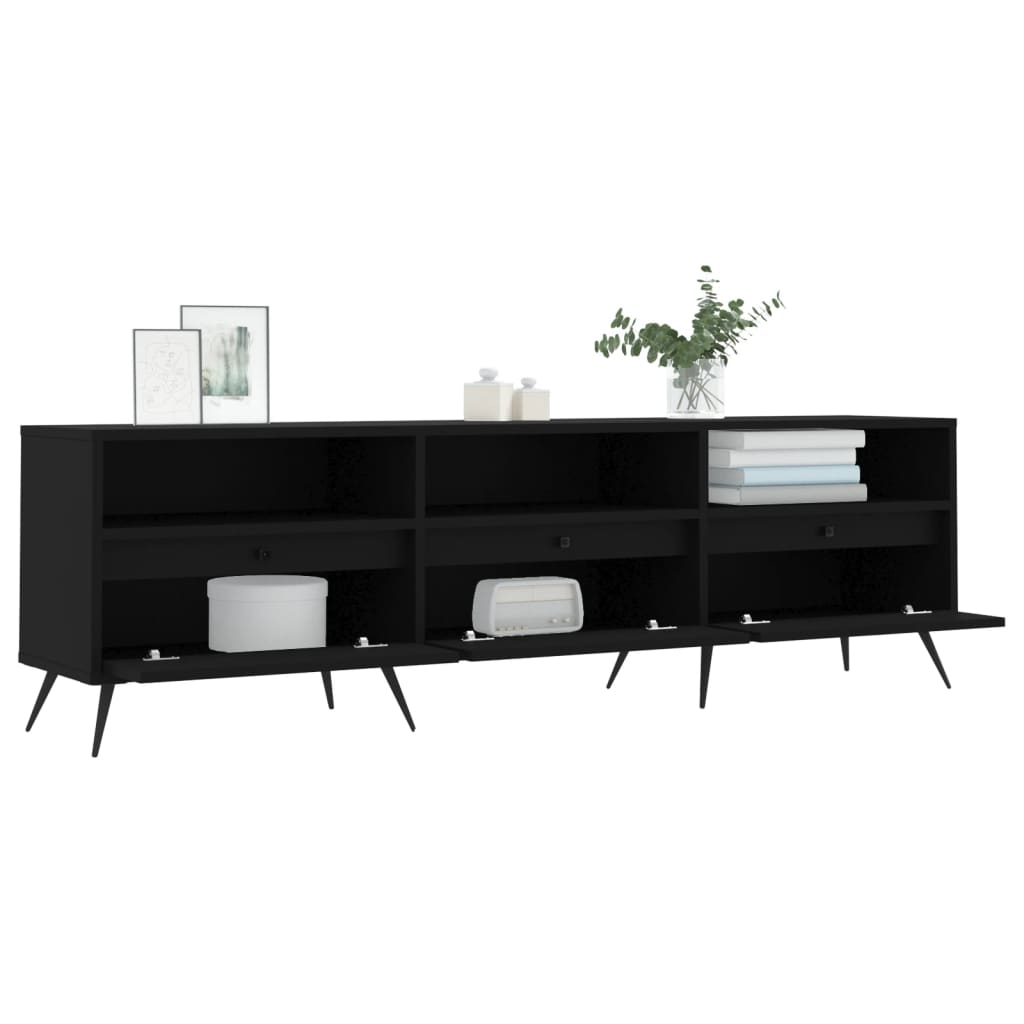 Έπιπλο Τηλεόρασης Μαύρο 150x30x44,5 εκ. Επεξεργασμένο Ξύλο 4