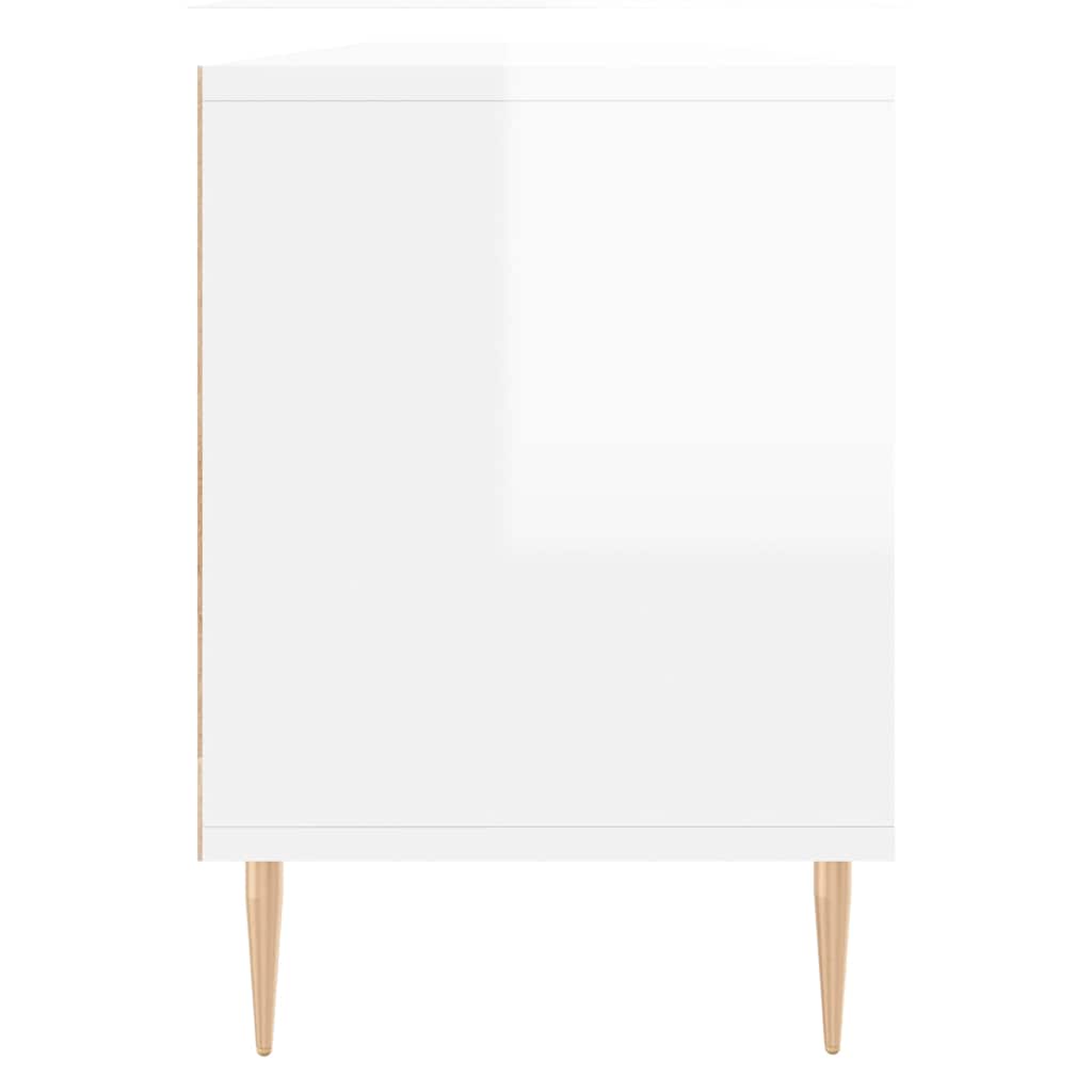 Έπιπλο Τηλεόρασης Γυαλ. Λευκό 150x30x44,5 εκ Επεξεργασμένο Ξύλο 7