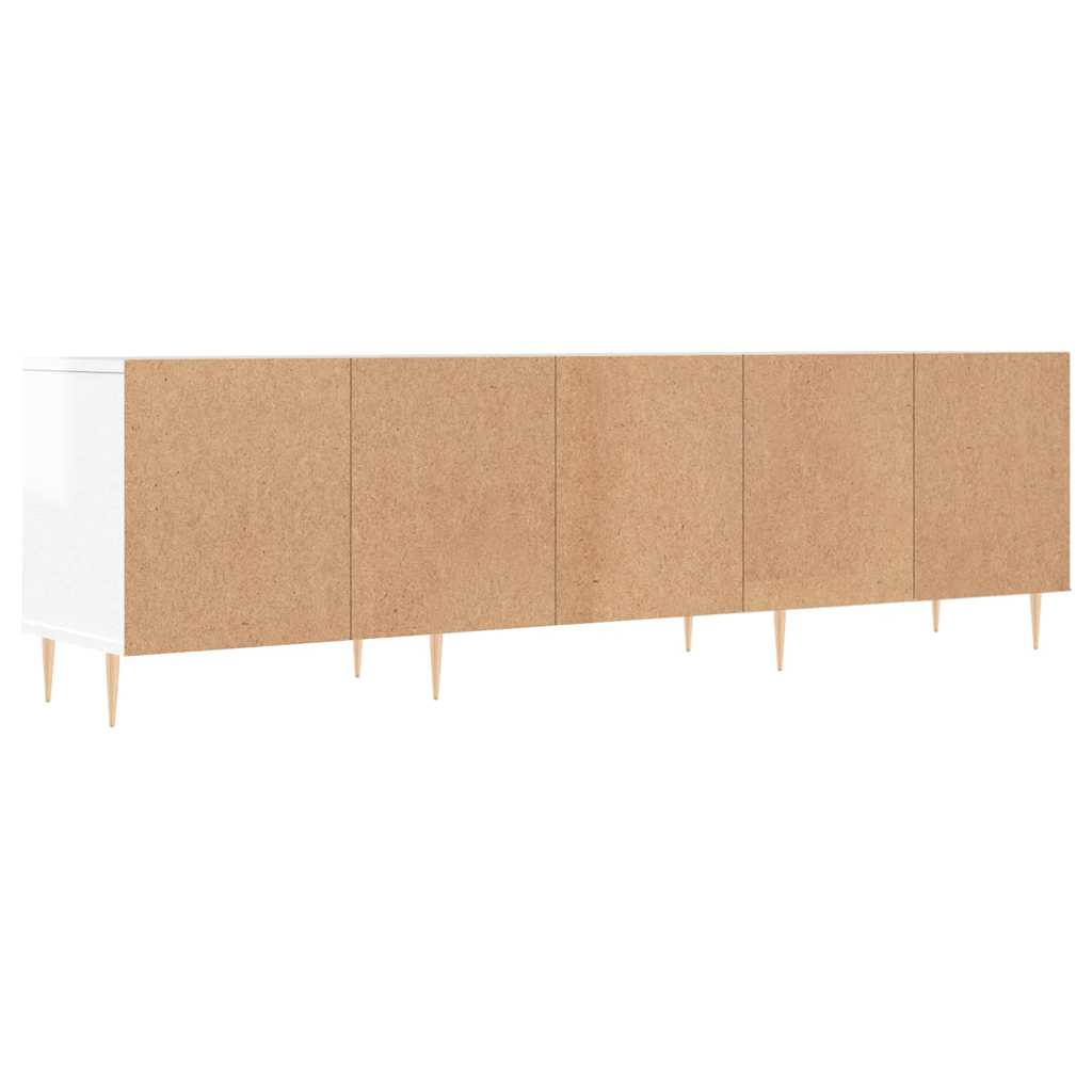 Έπιπλο Τηλεόρασης Γυαλ. Λευκό 150x30x44,5 εκ Επεξεργασμένο Ξύλο 8