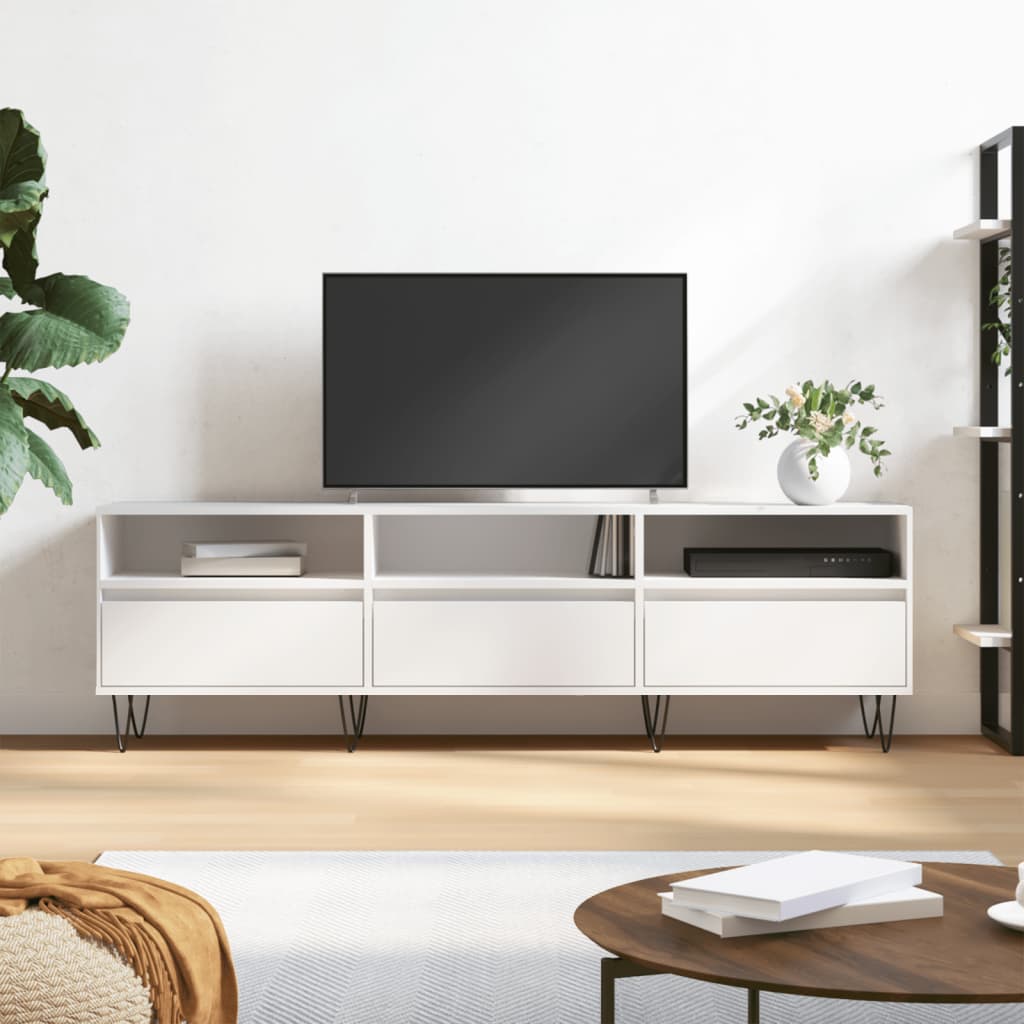 Έπιπλο Τηλεόρασης Λευκό 150x30x44,5 εκ. Επεξεργασμένο Ξύλο 1