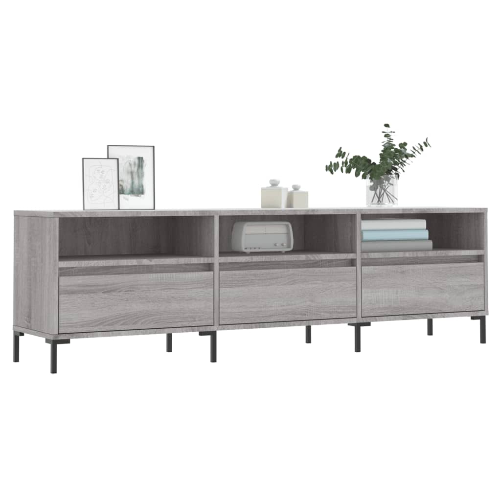 Έπιπλο Τηλεόρασης Γκρι Sonoma 150x30x44,5 εκ. από Επεξεργ. Ξύλο 3