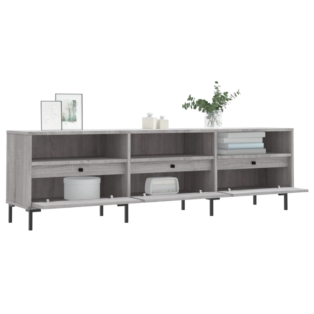 Έπιπλο Τηλεόρασης Γκρι Sonoma 150x30x44,5 εκ. από Επεξεργ. Ξύλο 4