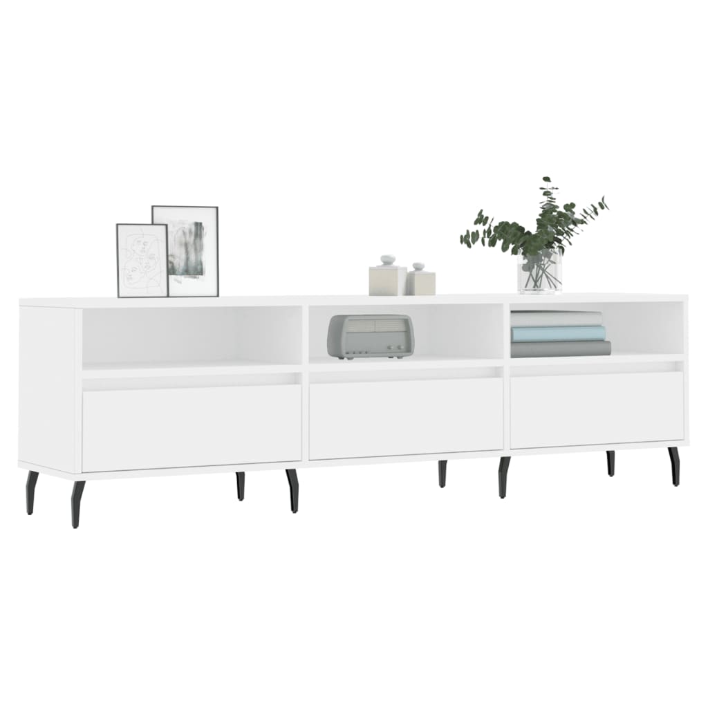 Έπιπλο Τηλεόρασης Λευκό 150x30x44,5 εκ. Επεξεργασμένο Ξύλο 3