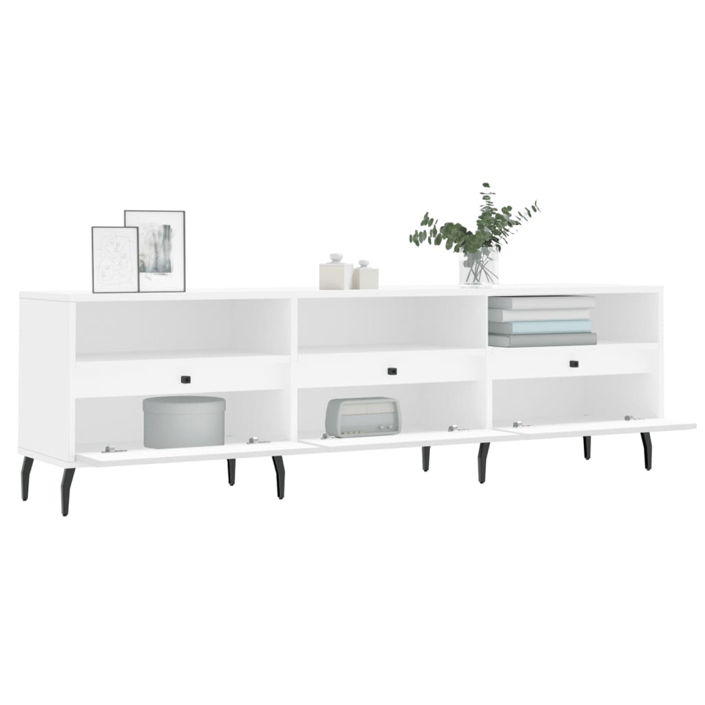 Έπιπλο Τηλεόρασης Λευκό 150x30x44,5 εκ. Επεξεργασμένο Ξύλο 4