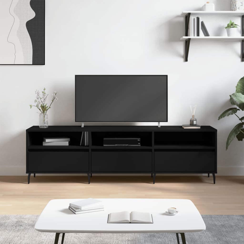 Έπιπλο Τηλεόρασης Μαύρο 150x30x44,5 εκ. Επεξεργασμένο Ξύλο 1