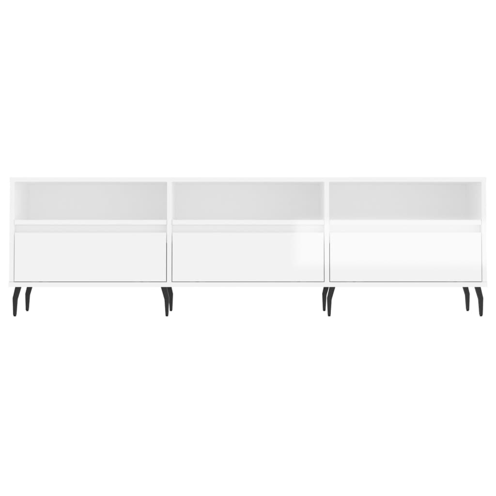 Έπιπλο Τηλεόρασης Γυαλ. Λευκό 150x30x44,5 εκ Επεξεργασμένο Ξύλο 5