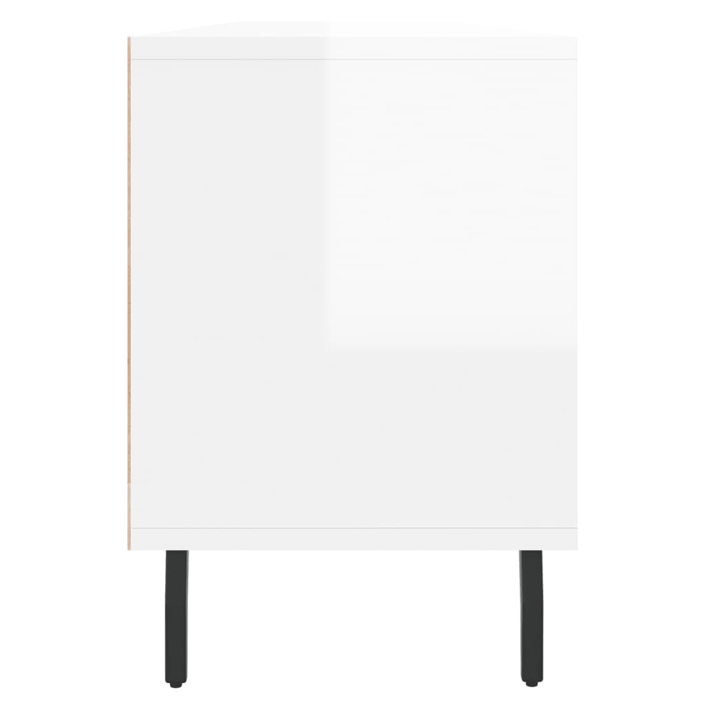 Έπιπλο Τηλεόρασης Γυαλ. Λευκό 150x30x44,5 εκ Επεξεργασμένο Ξύλο 7