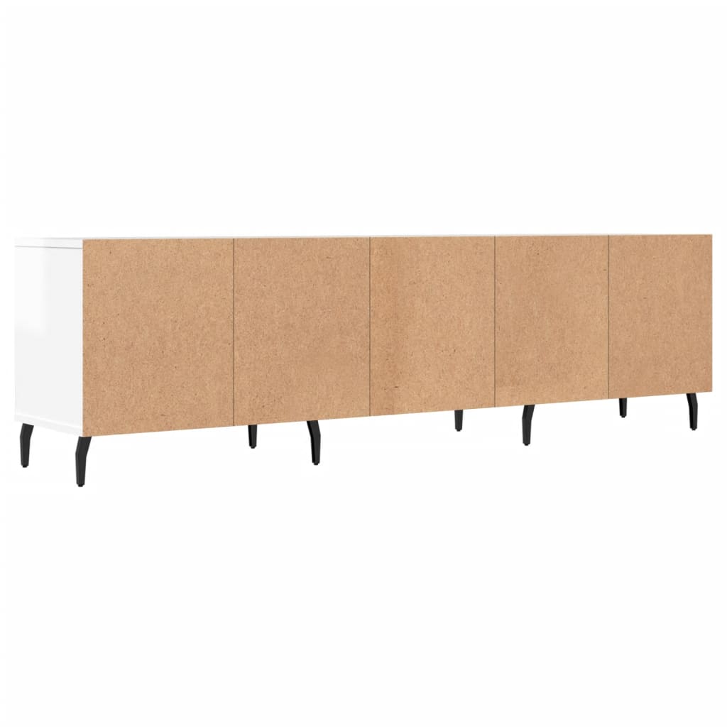 Έπιπλο Τηλεόρασης Γυαλ. Λευκό 150x30x44,5 εκ Επεξεργασμένο Ξύλο 8