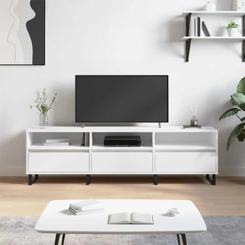 Έπιπλο Τηλεόρασης Λευκό 150x30x44,5 εκ. Επεξεργασμένο Ξύλο 1