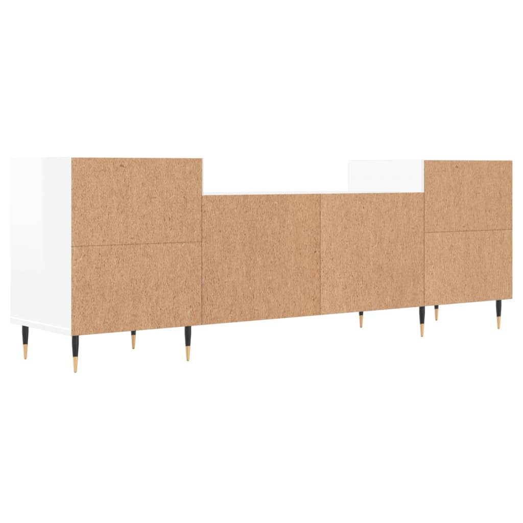 Έπιπλο Τηλεόρασης Γυαλ. Λευκό 160x35x55 εκ. Επεξεργασμένο Ξύλο 8