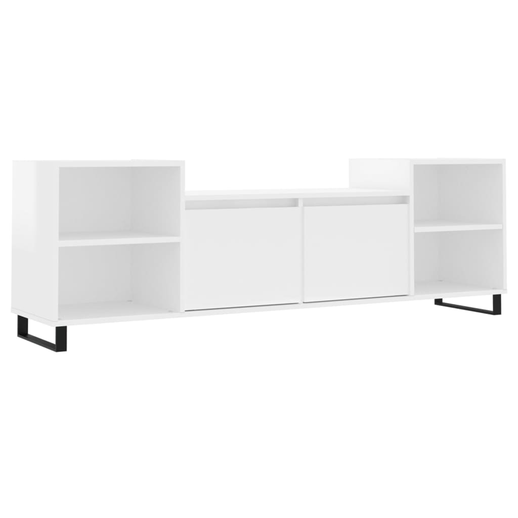 Έπιπλο Τηλεόρασης Γυαλ. Λευκό 160x35x55 εκ. Επεξεργασμένο Ξύλο 2