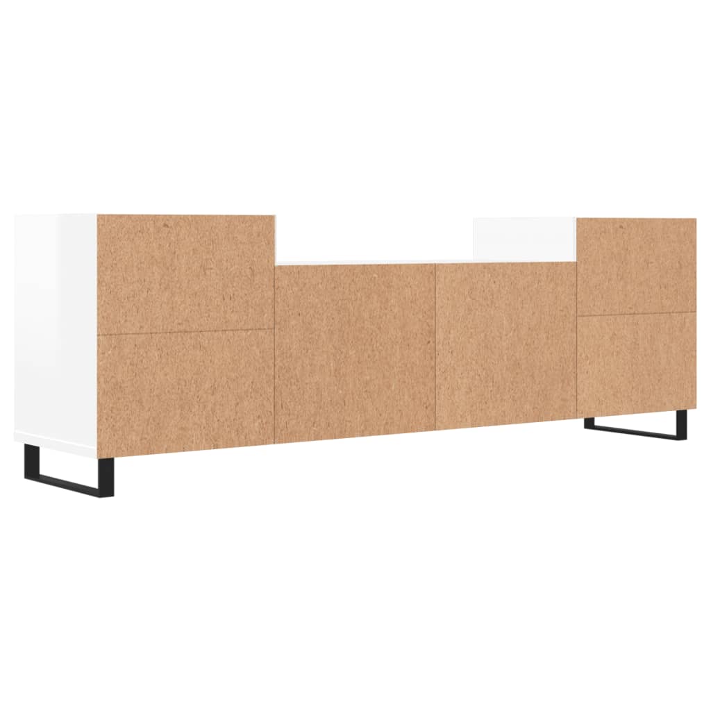 Έπιπλο Τηλεόρασης Γυαλ. Λευκό 160x35x55 εκ. Επεξεργασμένο Ξύλο 8