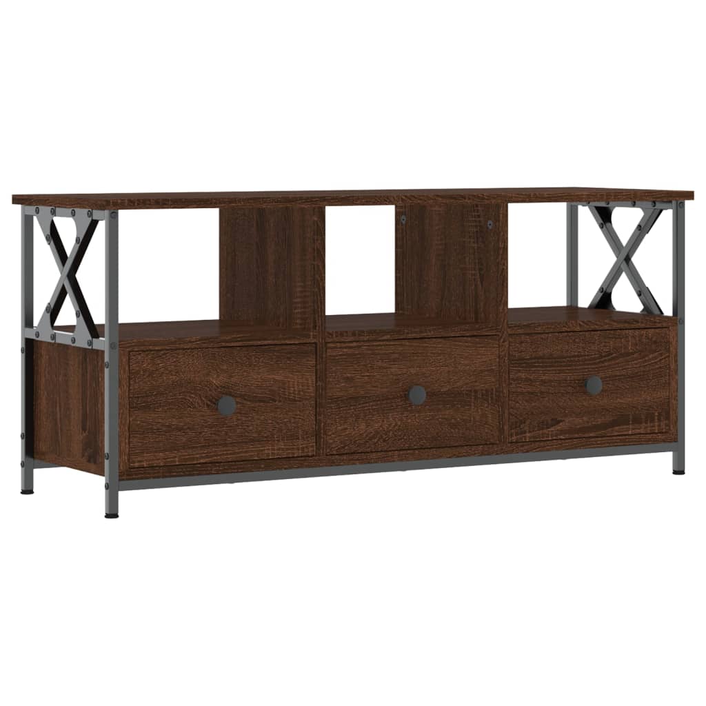Έπιπλο Τηλεόρασης Καφέ Δρυς 102x33x45 εκ. Επεξ. Ξύλο/Σίδερο 2